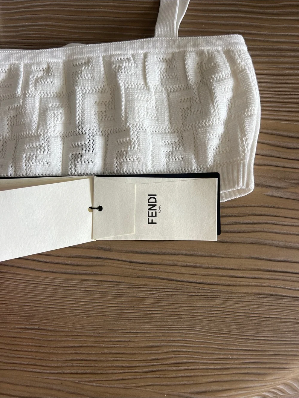 Fendi Cream FF Jacquard Knit Bandeau Top Xs - Picture 3 of 7